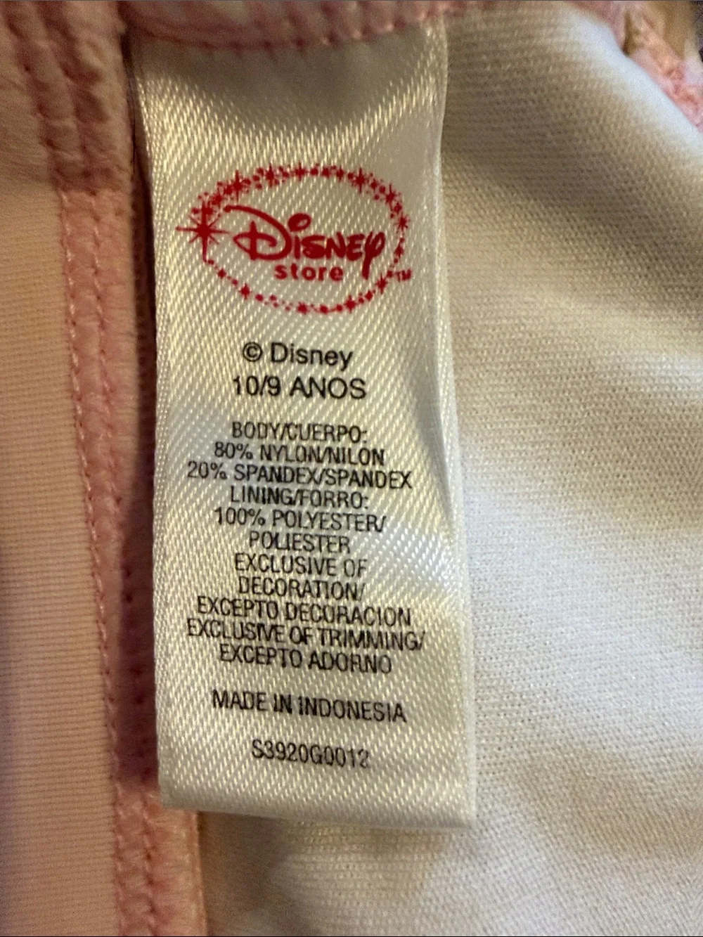 Disney Light Pink Floral Girls Bikini Top Only Size 10